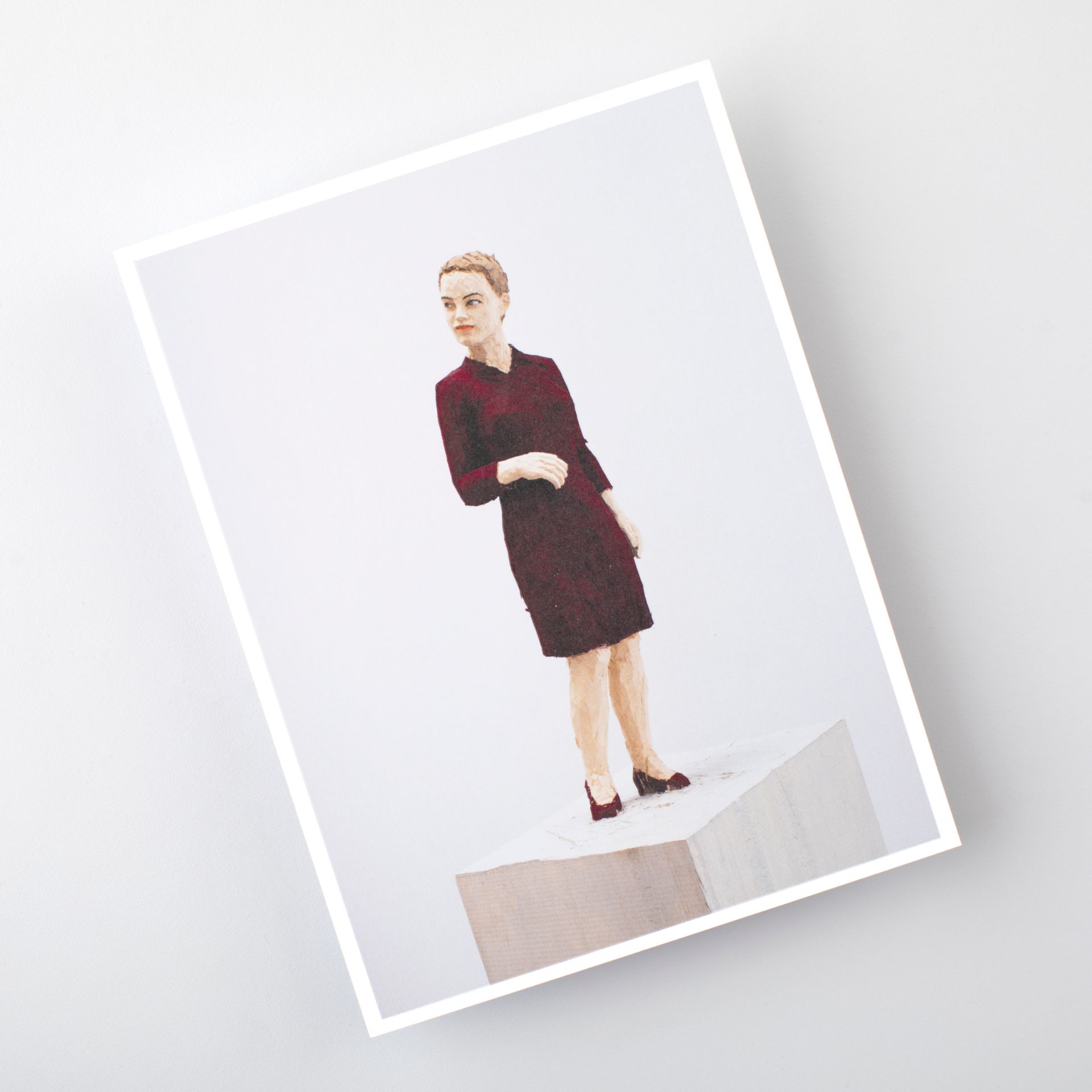Stephan Balkenhol, Woman In A Burgundy Dress, 2019 (postkort)